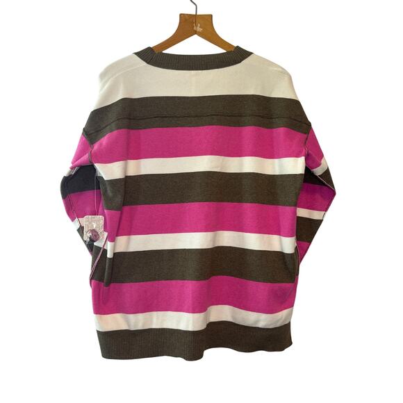 Free People NWT League of Her Own Oversized Cardigan Sweater Pink Brown XS - Picture 4 of 12